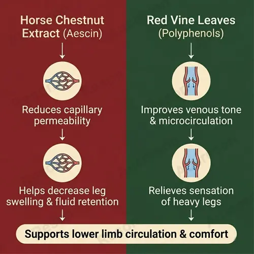 Horse Chestnut Extract & Red Vine Leaves capsules supplier