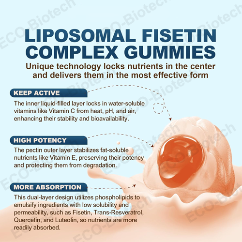 Liposomal Fisetin gummies for brain health oem Private label