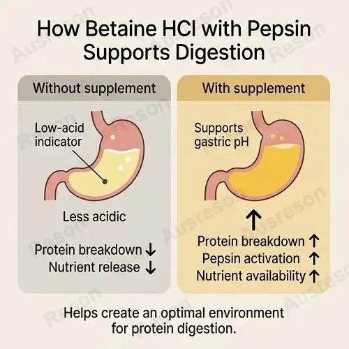 Betaine HCl with Pepsin capsules digestive supplement | OEM