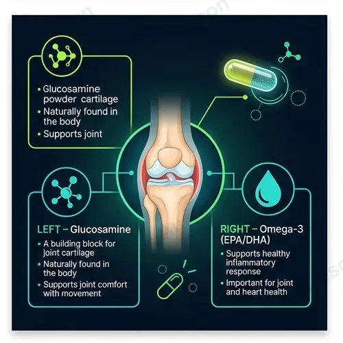 Glucosamine with Omega-3 capsules joint support | OEM