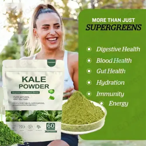 Organic kale powder a superfood for nutritional supplements