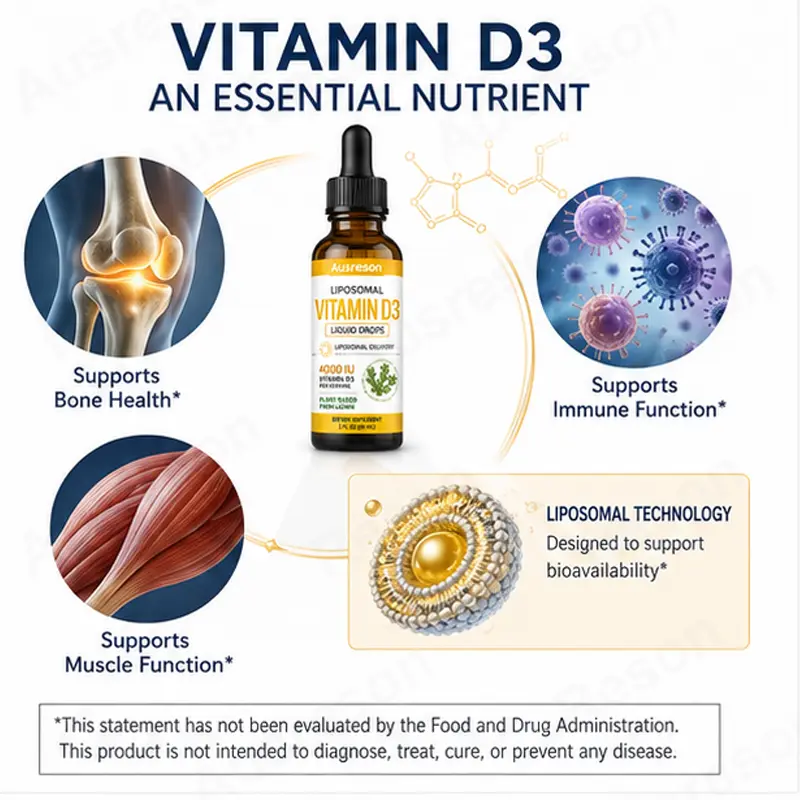 Liposomal Vitamin D3 liquid drops high Bioavailable Manufacturer