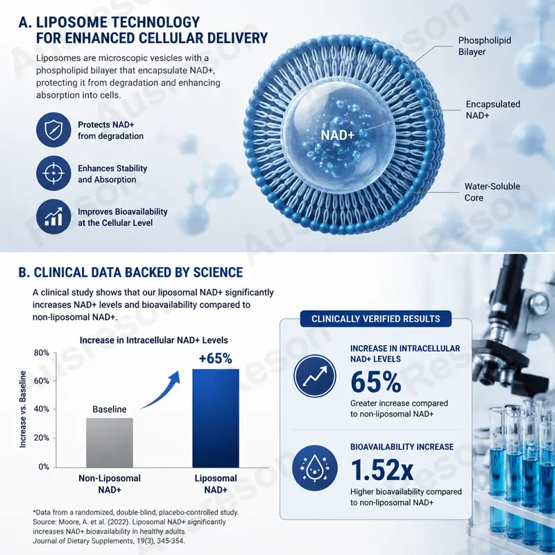 Liposomal NAD+ Cellular energy drink bioavailability Manufacturer