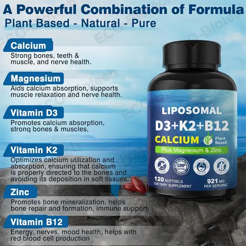 Liposomal Vitamin D3 K2 Calcium softgels OEM Manufacturer