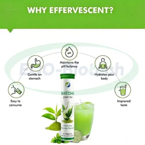 Matcha Green Tea Effervescent Tablets 100mg EGCG for Energy
