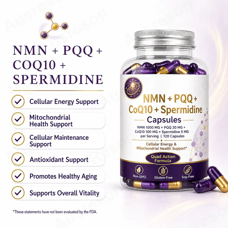 NMN PQQ Coenzyme Q10 Spermidine capsules supplement supplier