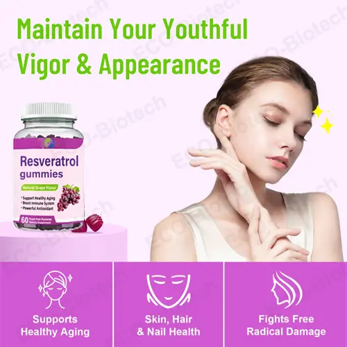 Resveratrol Gummies Trans-Resveratrol for Antioxidant & Skin Health | OEM