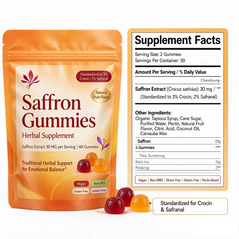 Saffron extract gummies for mood support Private Label supplier