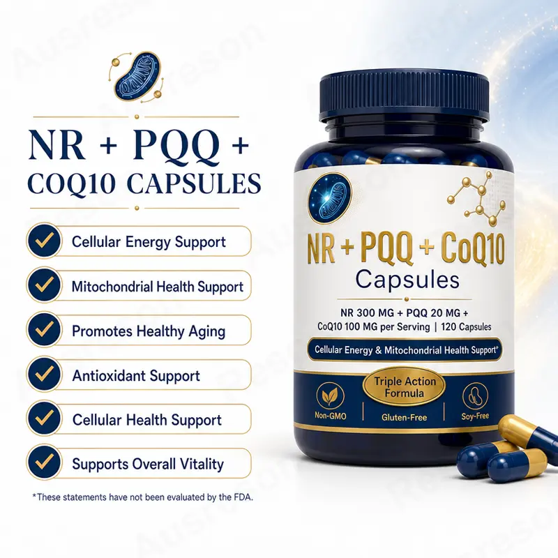 NR + PQQ + Coenzyme Q10 capsules cellular energy supplement supply