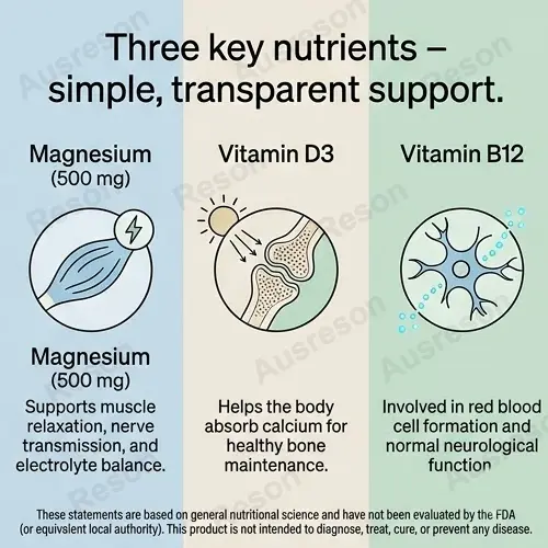 Magnesium 500 + B12 + D3 powder High bioavailability supplier