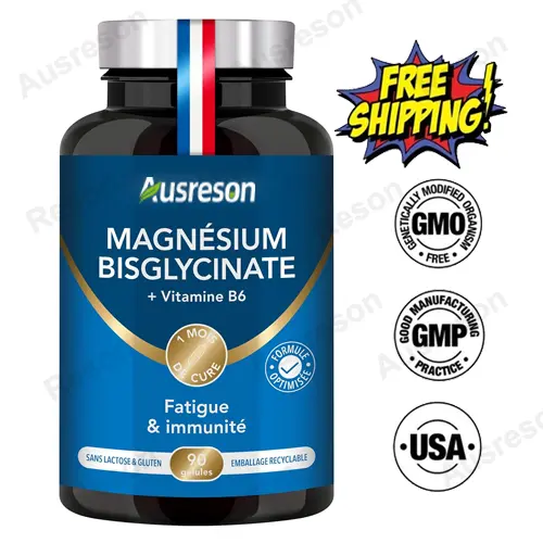 Magnesium Bisglycinate with vitamin b6 capsules Sleep, Stress