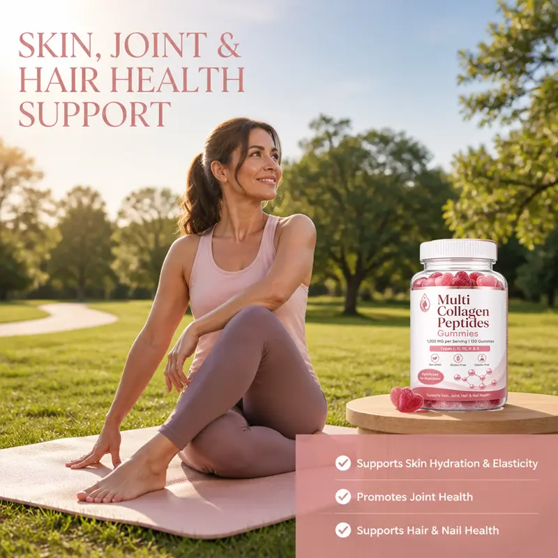 Multi Collagen Peptides Gummies skin supplement oem Manufacturer