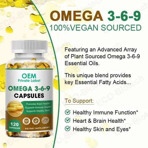 Plant-Based Omega 3-6-9 Softgels | 1200mg Vegan Supplement | Reson