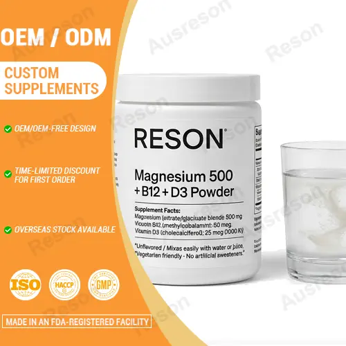 Magnesium 500 + B12 + D3 powder High bioavailability supplier
