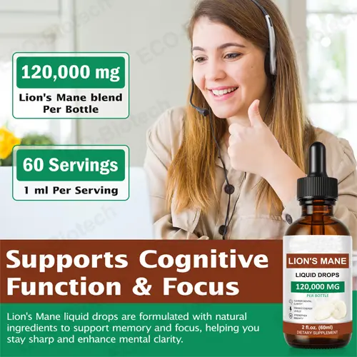 Lions Mane Liquid Drops | Dual Extract for Brain Health | OEM