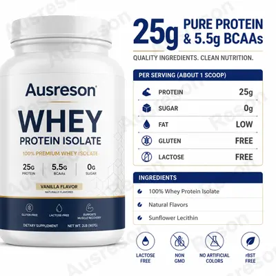 Whey Protein Isolate Powder with bcaa Fast absorbing Manufacturer
