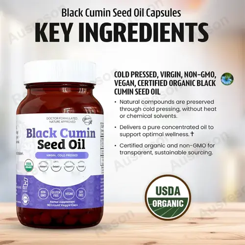 Cold pressed Black Cumin Oil capsules Manufacturer | Reson