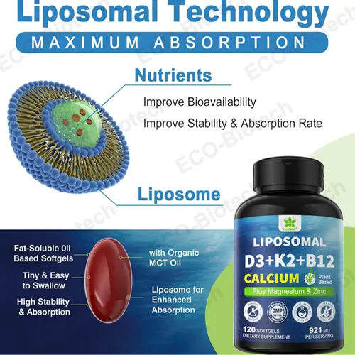 Liposomal Vitamin D3 K2 Calcium softgels OEM Manufacturer