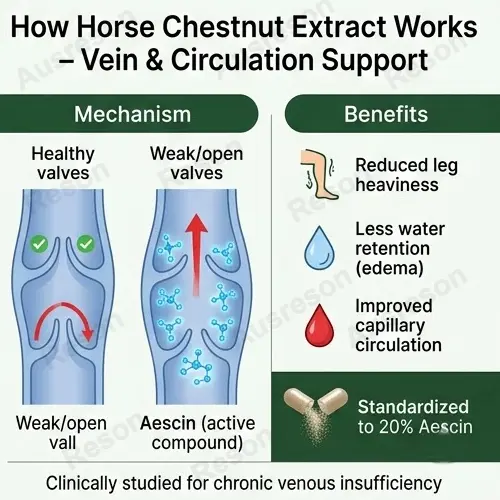 Horse Chestnut Extract capsules Standardized Vein | OEM supplier