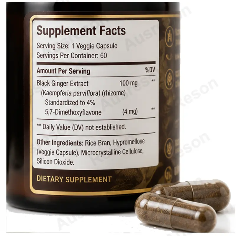 Black Ginger Extract capsules bulk supplier Natural energy supplement