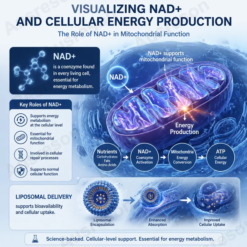 Liposomal NAD+ Cellular energy drink bioavailability Manufacturer