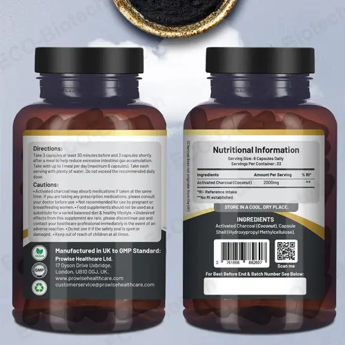 Activated Charcoal Capsules | Best for Gas & Bloating | Reson