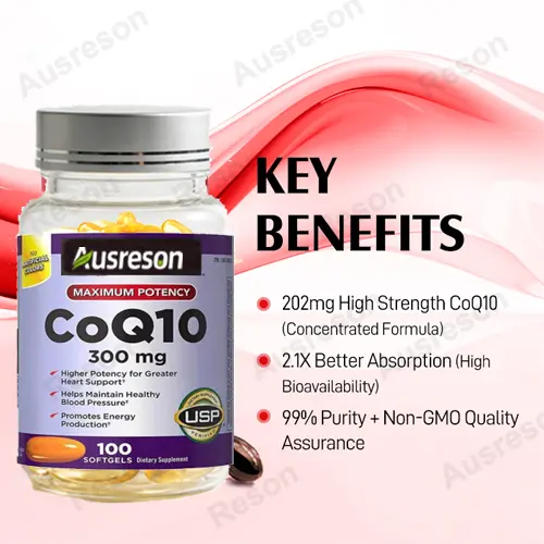 High Absorption Coenzyme Q10 CoQ10 softgels Heart & Energy Support