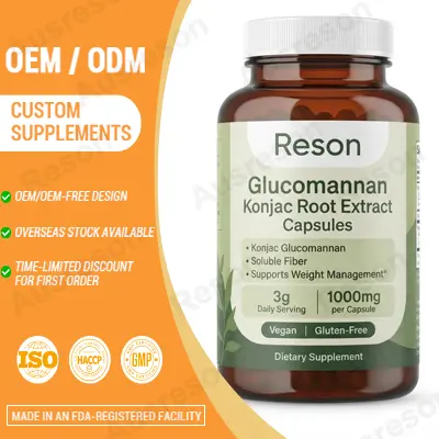 Glucomannan Konjac Root extract capsules OEM Manufacturer