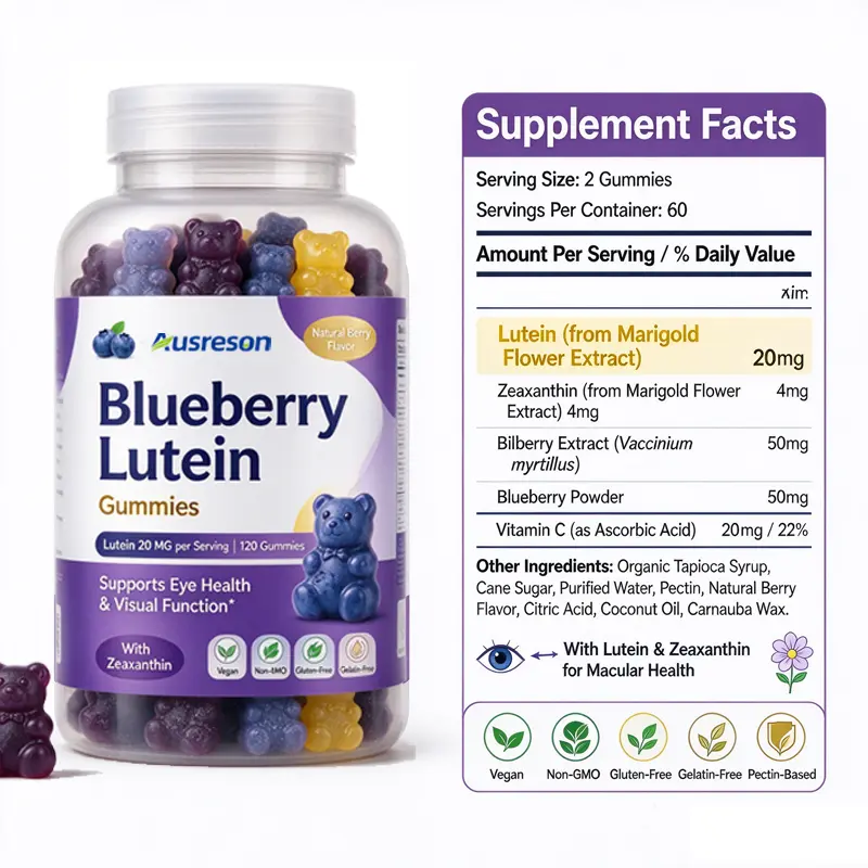 Blueberry Lutein Gummies eye health supplement Manufacturer