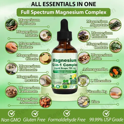 12-in-1 Magnesium Complex Liquid Drops GMP certification