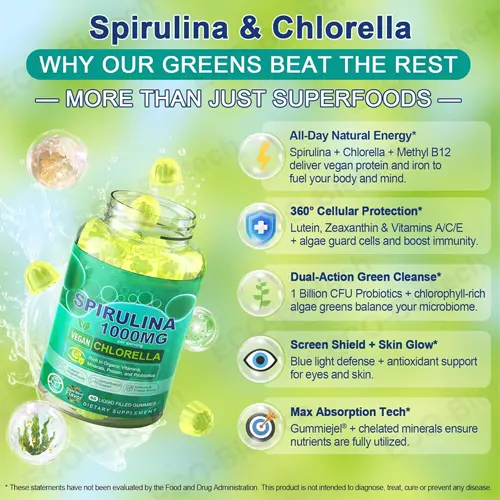 Superfood Spirulina Chlorella Gummies OEM manufacturer
