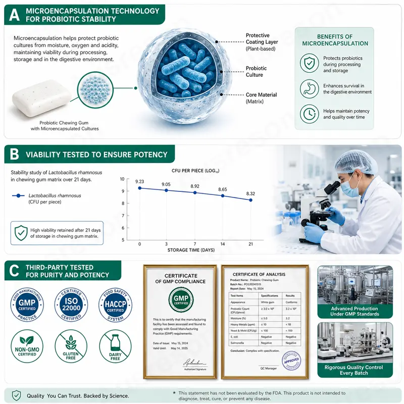 Oral Probiotic Chewing Gum OEM Manufacturer