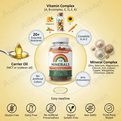 Mulitivitamin Minierals softgel capsules OEM Manufacturer