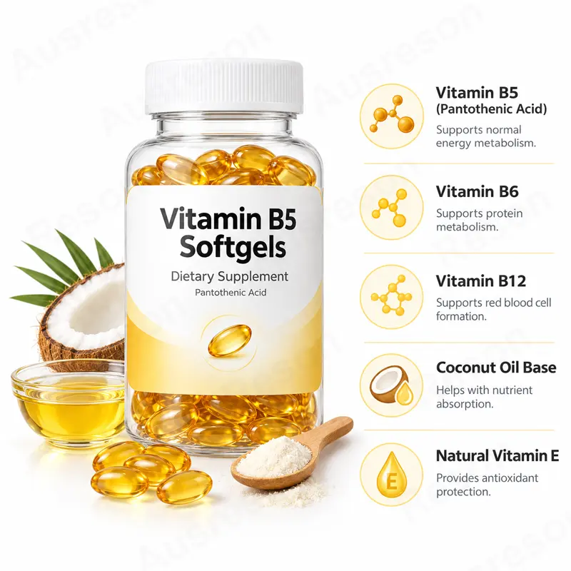 vitamin b5 softgels Pantothenic Acid supplement OEM Manufacturer