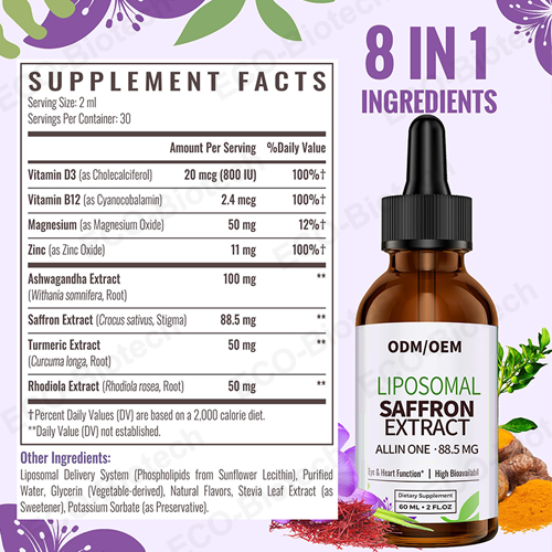 Fast-absorbing Saffron extract liquid drops oem supplier