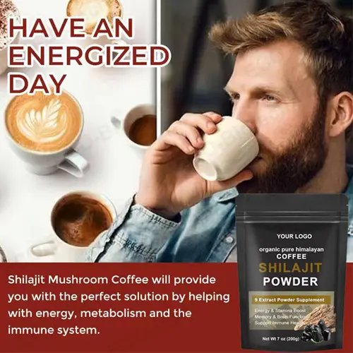 Shilajit Coffee powder 250mg for Clean Energy & Cognitive Support | OEM