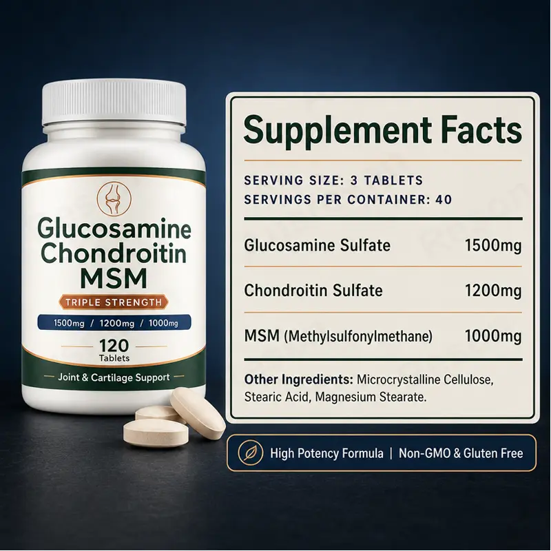 Glucosamine chondroitin sulfate MSM Tablets joint supplement supply