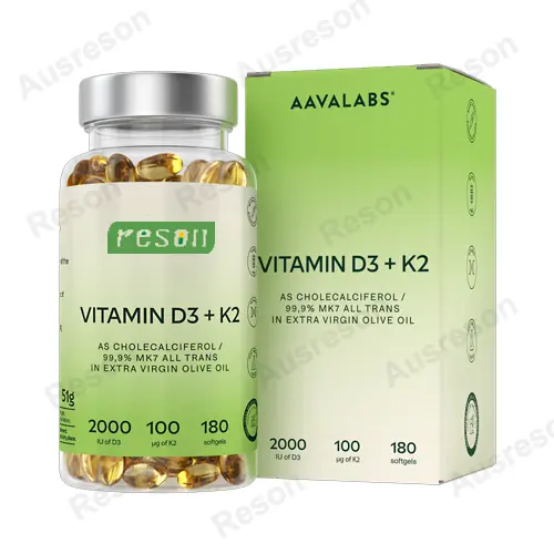 high absorption Vitamin D3 + K2 Softgels Manufacturer | Reson