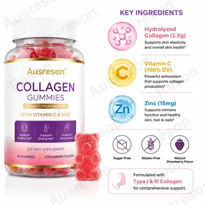 Collagen with Vitamin C & Zinc Gummies high Bioavailability supply