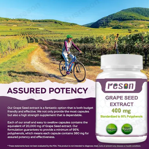 grape seed extract capsules Standardized 95% polyphenols supplement
