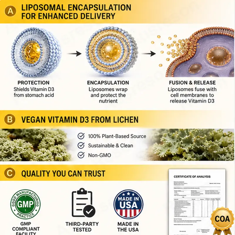 Liposomal Vitamin D3 liquid drops high Bioavailable Manufacturer