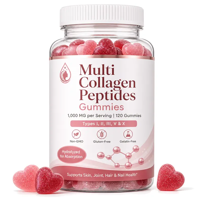 Multi Collagen Peptides Gummies skin supplement oem Manufacturer