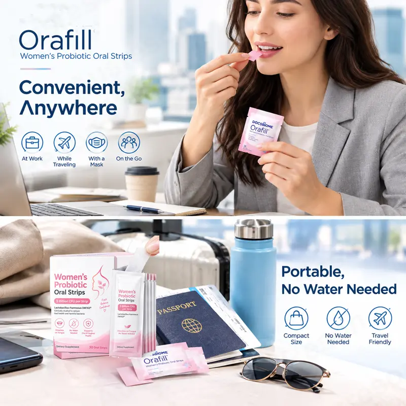 Fast-dissolving Women's Probiotic Oral Strips for Vaginal pH balance supplier