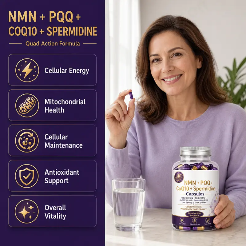 NMN PQQ Coenzyme Q10 Spermidine capsules supplement supplier