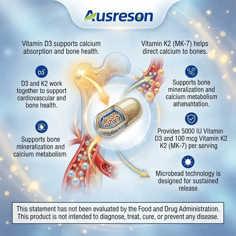 Vitamin D3 K2 microbead capsules Bone and heart health Manufacturer