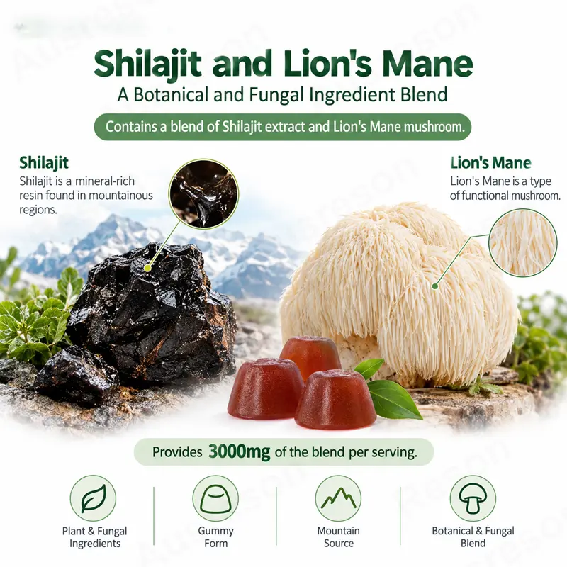 Shilajit Lion's Mane gummies brain supplement OEM Manufacturer