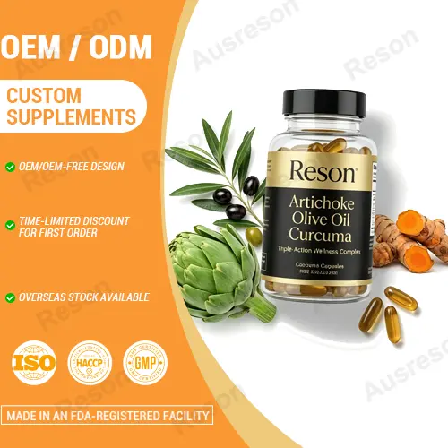 Vegan Artichoke Olive Oil Curcuma capsuels | OEM Manufacturer