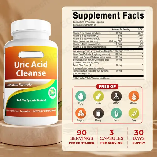 uric acid cleanse 60 vegan capsules for men & women