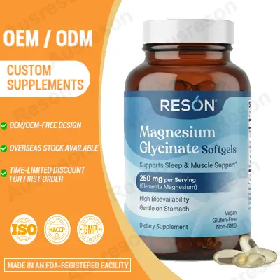 Magnesium glycinate softgels 250mg Private Label Manufacturer