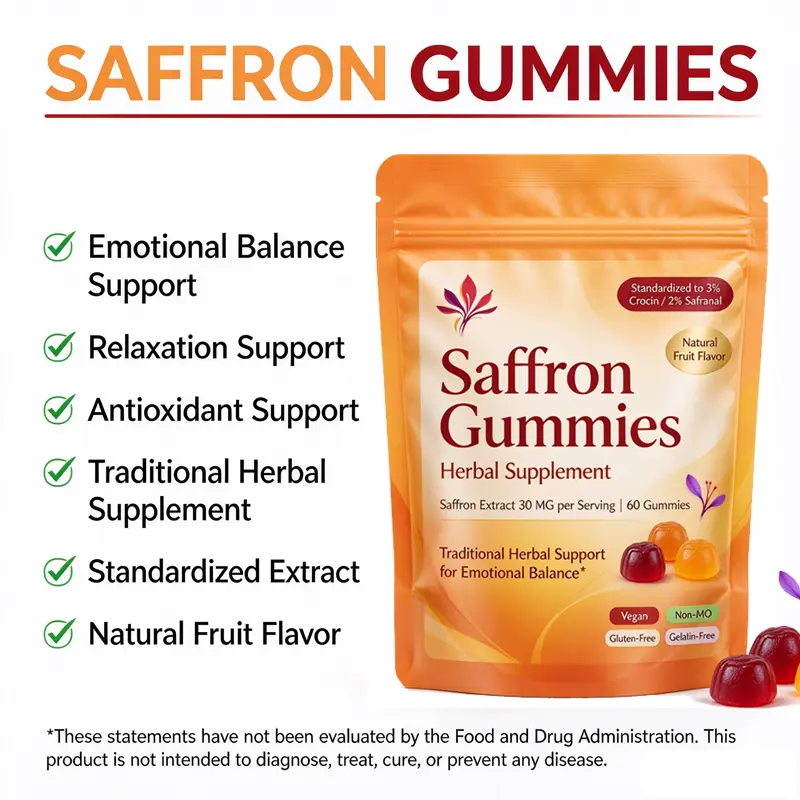 Saffron extract gummies for mood support Private Label supplier